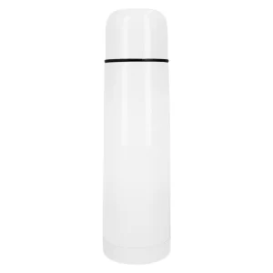 Termo personalizado blanco <br> con pulsador