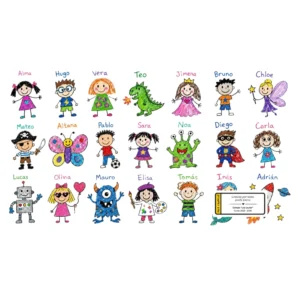 Toalla personalizada con dibujos de la clase