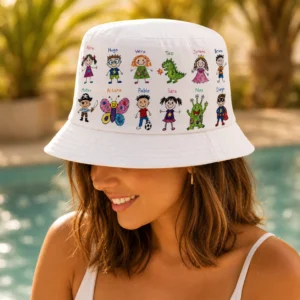 Gorro solar personalizado con dibujos de la clase