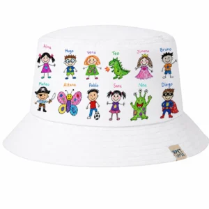 Gorro solar personalizado con dibujos de la clase